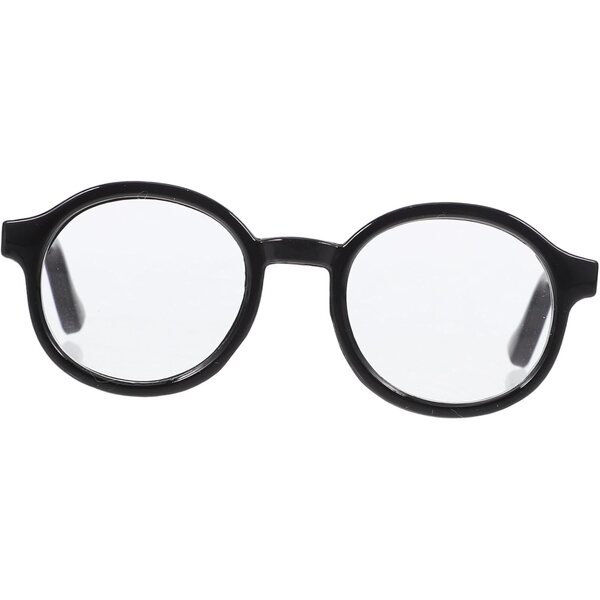 VICASKY Runde schwarze Kunststoffbrille 19 cm für Minipuppen 15–20 cm