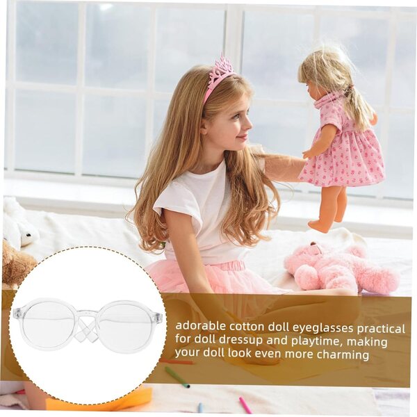 Beaupretty Occhiali Mini Trasparenti in Plastica per Bambole Casa e Giochi DIY