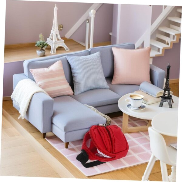 BESTonZON 6 mini zaini in nylon per bambole con cerniera, accessorio scenico per casa delle bambole