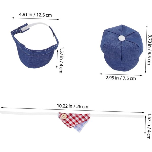 Set 12 Pezzi Mini Berretti e Sciarpe Triangolari per Bambole - Accessori Moda Colorati