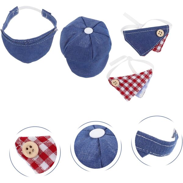 Set 12 Pezzi Mini Berretti e Sciarpe Triangolari per Bambole - Accessori Moda Colorati
