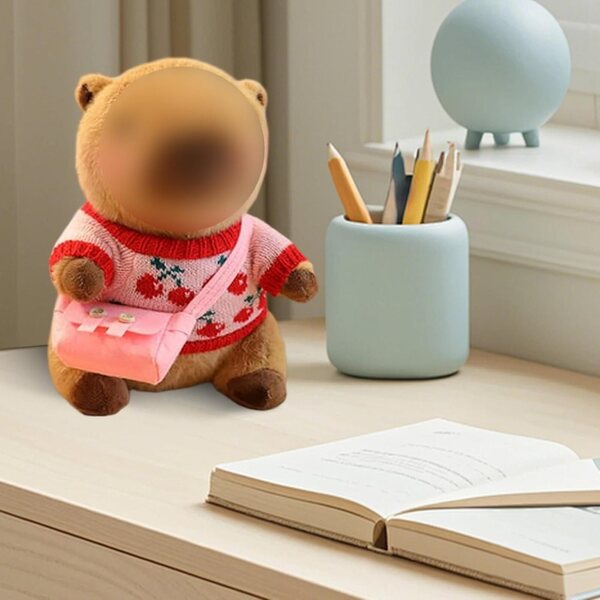 Bekleidungsset für 10-Zoll-Capybara-Plüschtier mit 4 Pullovern, 2 Hüten und 3 Taschen