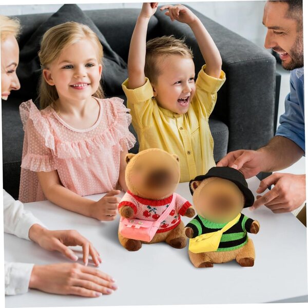 Bekleidungsset für 10-Zoll-Capybara-Plüschtier mit 4 Pullovern, 2 Hüten und 3 Taschen