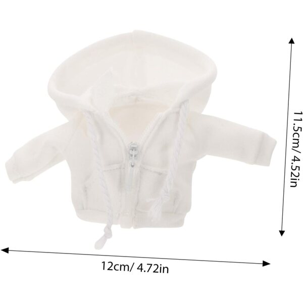ERINGOGO Felpa con Cappuccio Miniatura Bianca 1/12 per Bambole da Collezione