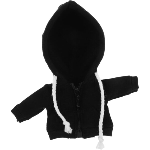 ORFOFE Felpa con Cappuccio Miniatura Nera per Bambole - Vestito Accessorio Decorativo