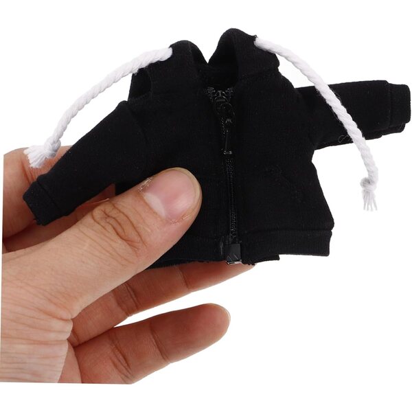 ORFOFE Felpa con Cappuccio Miniatura Nera per Bambole - Vestito Accessorio Decorativo