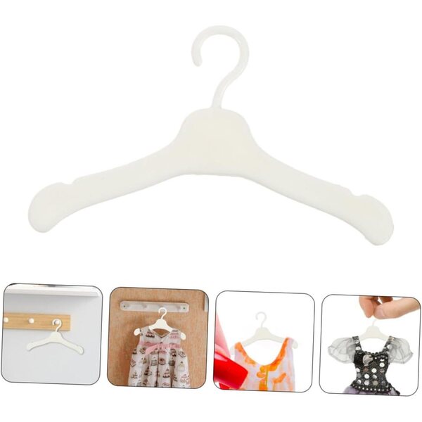 VICASKY 100 weiße Mini-Kleiderbügel für Puppen – Puppenhaus-Zubehör