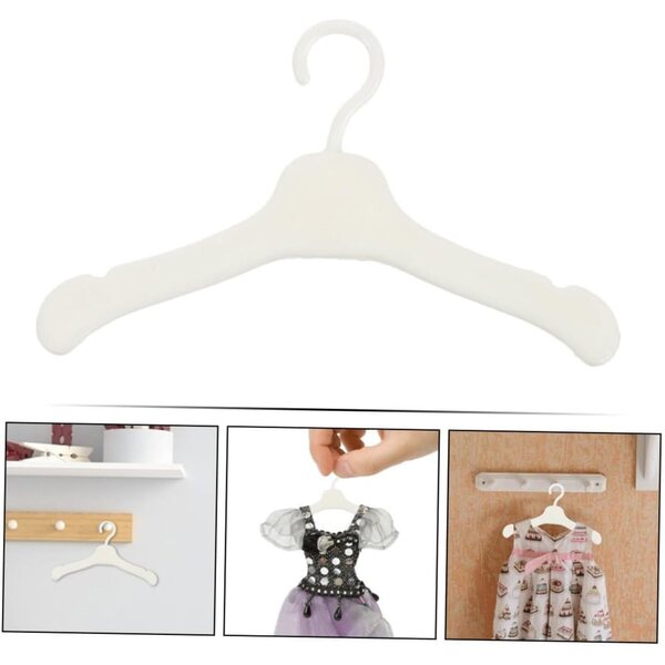 VICASKY 100 weiße Mini-Kleiderbügel für Puppen – Puppenhaus-Zubehör