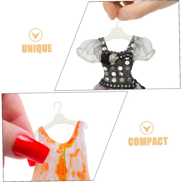 VICASKY 100 weiße Mini-Kleiderbügel für Puppen – Puppenhaus-Zubehör