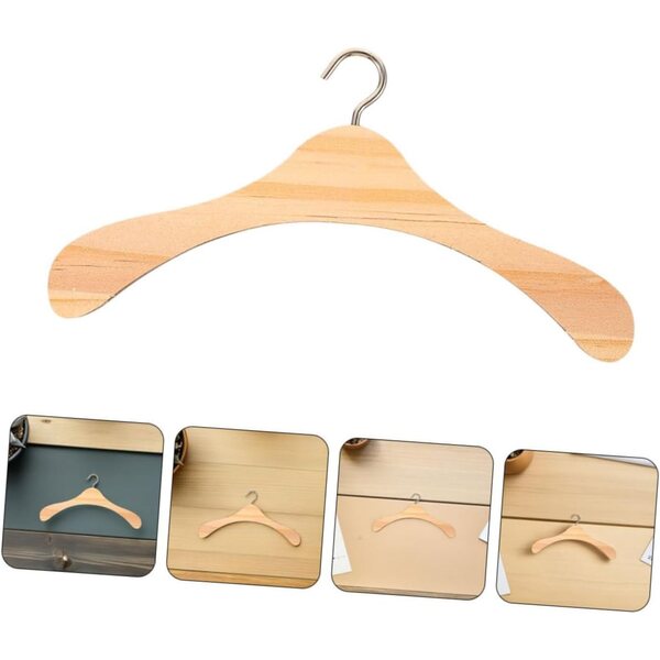 12 Grucce in Legno per Bambole Miniature per Vestiti e Armadio Organizzato