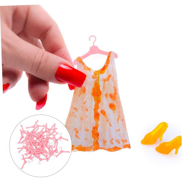 UPKOCH 50 Stück Mini-Kunststoff-Kleiderbügel für Puppenkleidung, widerstandsfähig und praktisch
