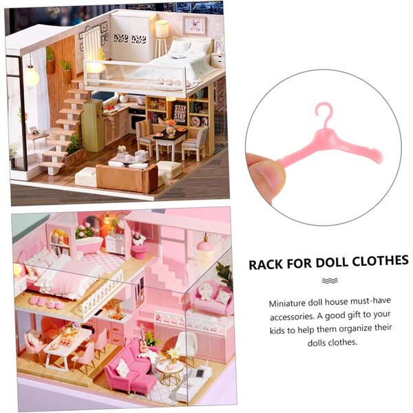 UPKOCH 50 Stück Mini-Kunststoff-Kleiderbügel für Puppenkleidung, widerstandsfähig und praktisch