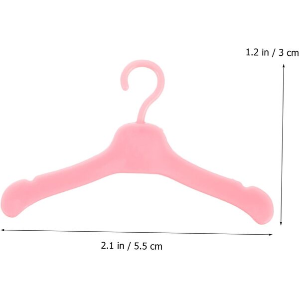 50 Mini Appendiabiti in Plastica per Bambole - Grucce Resistenti e Sicure per Organizzazione Giochi