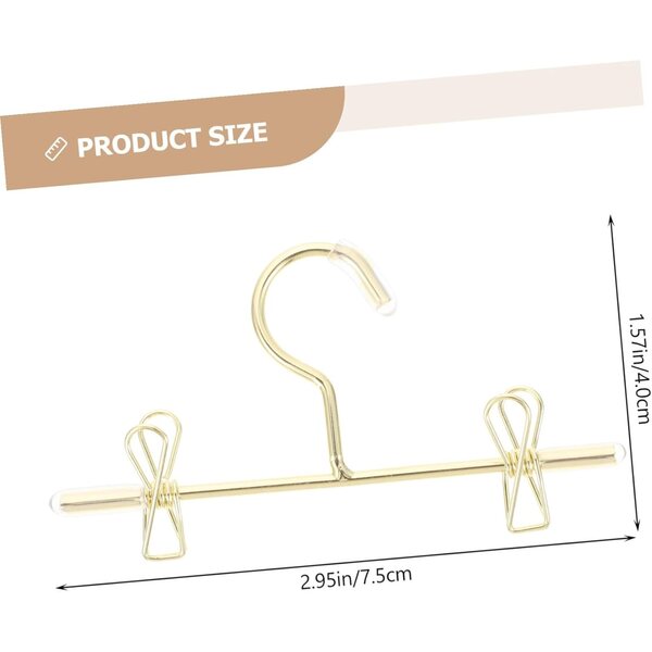 Mini-Kleiderbügel aus goldenem Metall für Puppen, 5 Stück – widerstandsfähige und dekorative Kleiderbügel