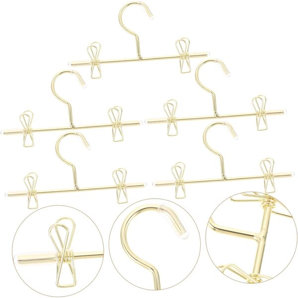 Mini-Kleiderbügel aus goldenem Metall für Puppen, 5 Stück – widerstandsfähige und dekorative Kleiderbügel