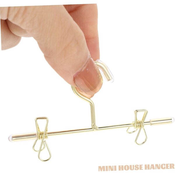 ORFOFE 5 Mini-Kleiderbügel aus goldenem Metall für Puppen – widerstandsfähig und kompakt