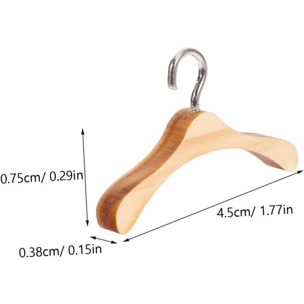 Vaguelly 10 Holzbügel für BJD-Puppen, 4,5 cm, zum Organisieren von Kleidung und Accessoires