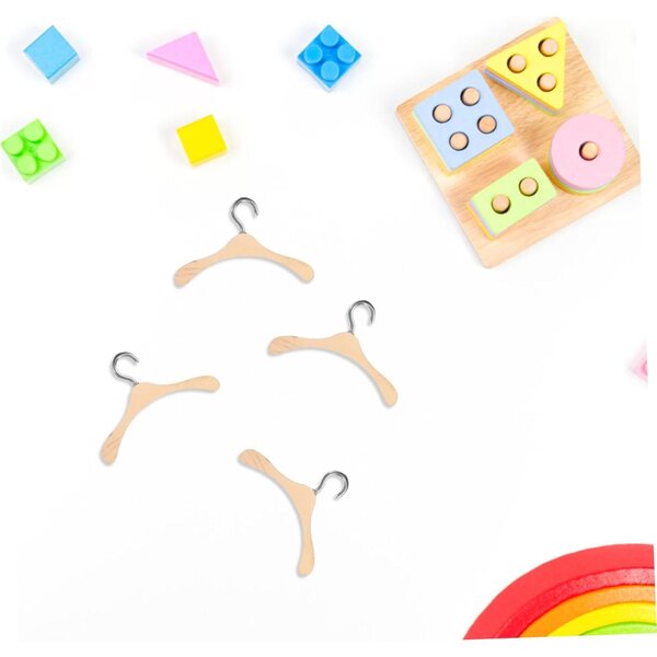 Vaguelly 10 Holzbügel für BJD-Puppen, 4,5 cm, zum Organisieren von Kleidung und Accessoires