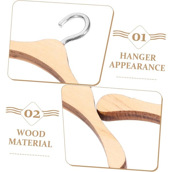 Vaguelly 10 Holzbügel für BJD-Puppen, 4,5 cm, zum Organisieren von Kleidung und Accessoires