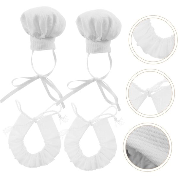 BESPORTBLE Set 2 Cappelli Cuoco e Sciarpe Miniature per Bambole e Giochi di Ruolo