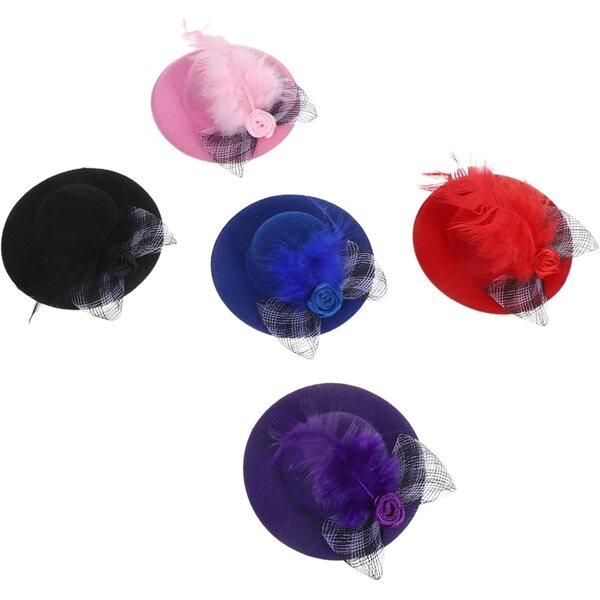 BESPORTBLE 5 Mini Cappelli a Cilindro per Bambole, Accessori Artigianali Colorati