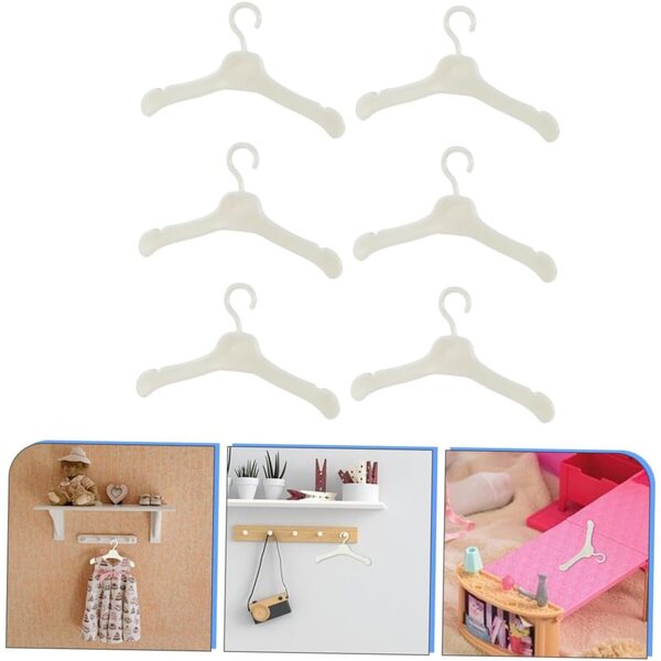 60 Mini-Kunststoff-Kleiderbügel für Puppen, Organizer, Kleidung, Zuhause, Kleiderschrank, Zubehör