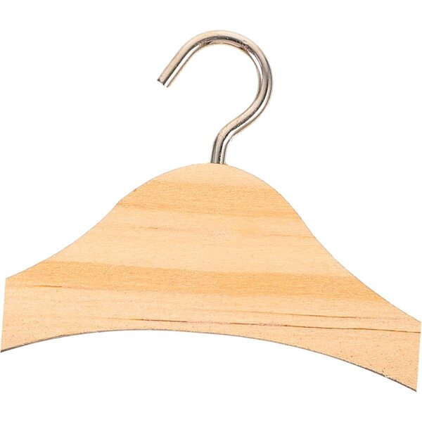 VICASKY 10 Stück Holzbügel für BJD-Puppen 15 cm, Mini-Puppenhaus-Kleiderbügel