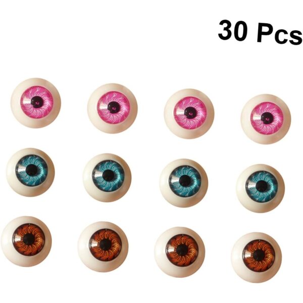KOMBIUDA 30 Occhi Finti Rotondi in Resina 20mm per Bambole e Progetti Fai da Te