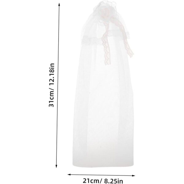 Set 3 Veli da Sposa in Garza e Pizzo per Bambole - Accessori Matrimonio Fai da Te