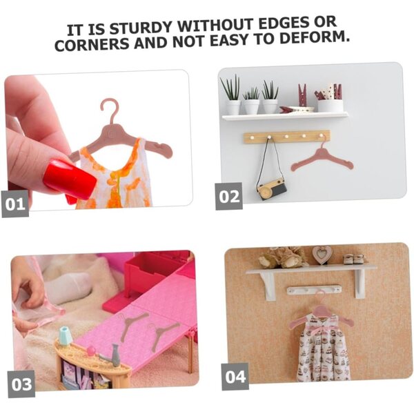 BESPORTBLE 100 Grucce Miniatura in Plastica per Bambole, Organizza Armadi e Accessori