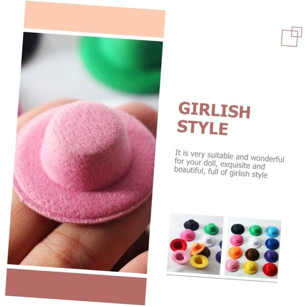 BESPORTBLE Set 6 Mini Cappelli a Bombetta per Bambole in Peluche Colorati e Decorativi