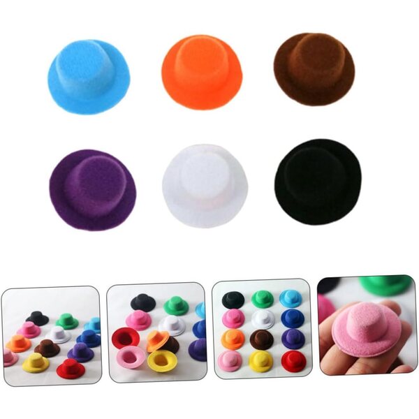 BESPORTBLE Set 6 Mini Cappelli a Bombetta per Bambole in Peluche Colorati e Decorativi
