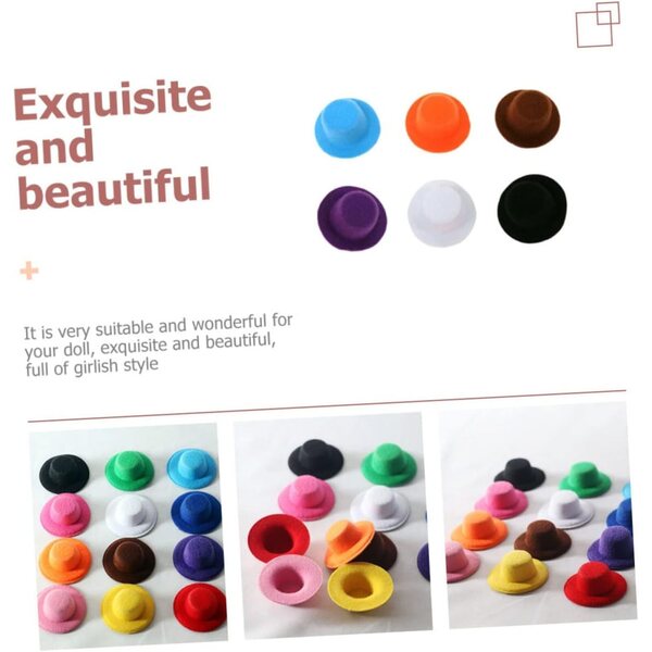 BESPORTBLE Set 6 Mini Cappelli a Bombetta per Bambole in Peluche Colorati e Decorativi
