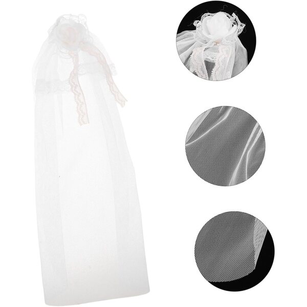 BESTonZON 3 Veli Nuziali da Sposa per Bambole in Pizzo Tulle Bianco Elegante
