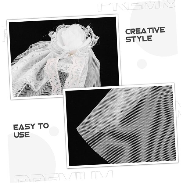 GALPADA Veli da Sposa per Bambole 3 Pezzi in Tulle con Pizzo Dettagliato Bianco