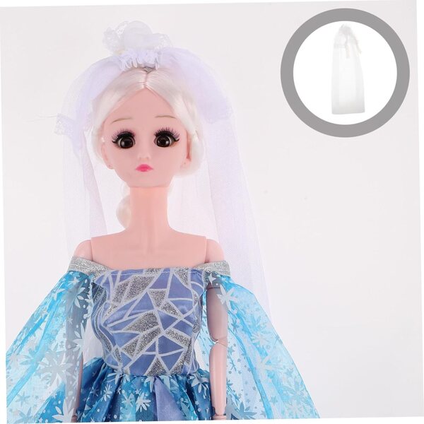 GALPADA Veli da Sposa per Bambole 3 Pezzi in Tulle con Pizzo Dettagliato Bianco