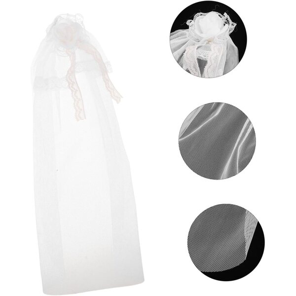 GALPADA Veli da Sposa per Bambole 3 Pezzi in Tulle con Pizzo Dettagliato Bianco