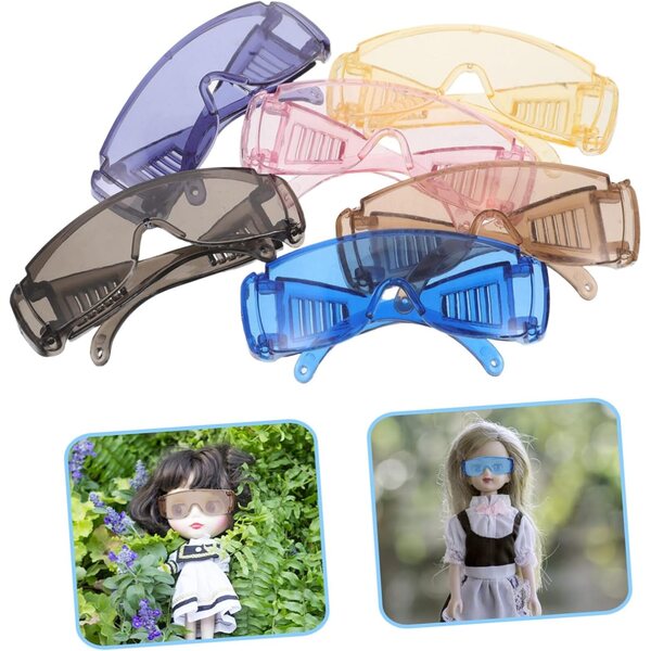 KOMBIUDA 6 Mini Occhiali Colorati per Bambole in Plastica - Accessori Gioco Creativo