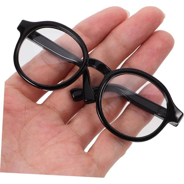 Hemobllo Occhiali da Costume Rotondi Miniatura per Bambole da 20 cm, Accessori Artigianali