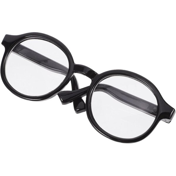Occhiali in plastica nera per bambole da 20 cm, accessori mini da collezione FUNNETOYU