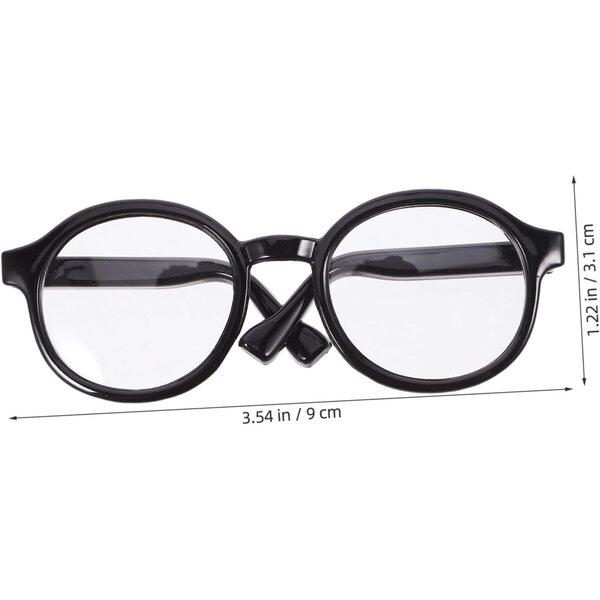 Occhiali in plastica nera per bambole da 20 cm, accessori mini da collezione FUNNETOYU
