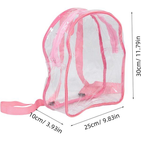 Vaguelly Transparenter Rucksack für Puppen aus widerstandsfähigem PVC 25x30x10 cm für die Reise