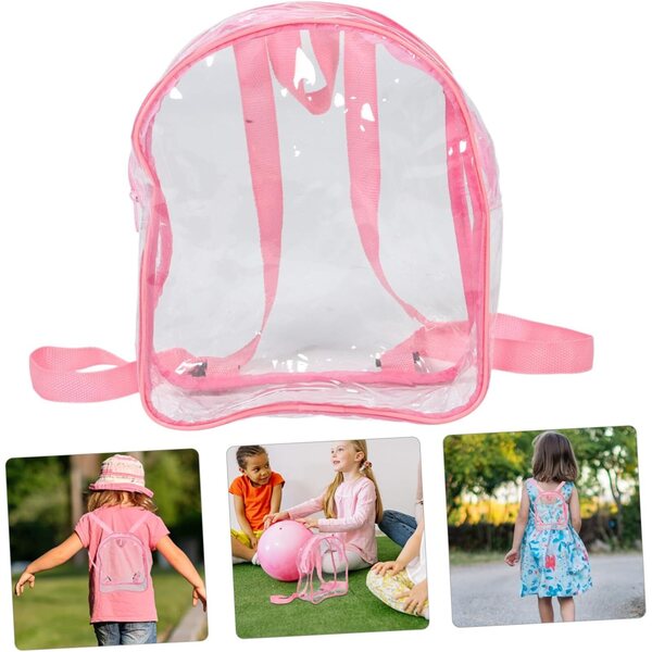 Vaguelly Transparenter Rucksack für Puppen aus widerstandsfähigem PVC 25x30x10 cm für die Reise