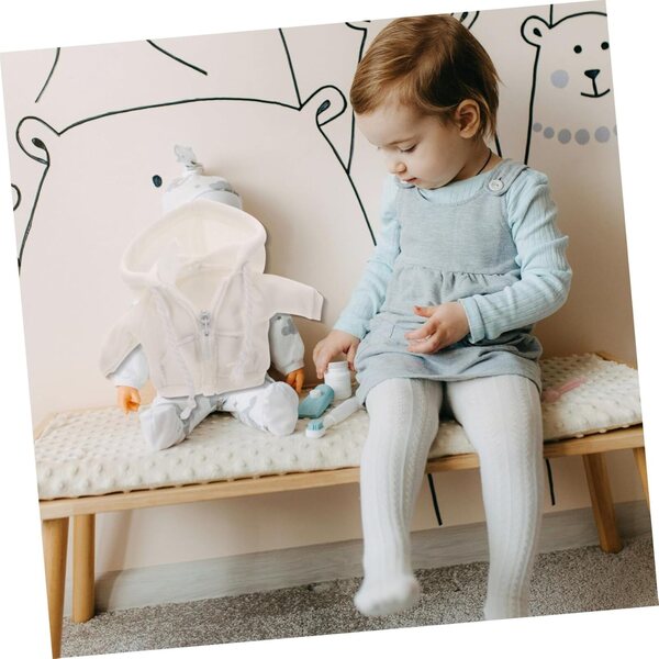 Felpa Cappuccio Bianca per Bambola 1/12 - Abbigliamento Miniatura Realistico per BJD e Piccole