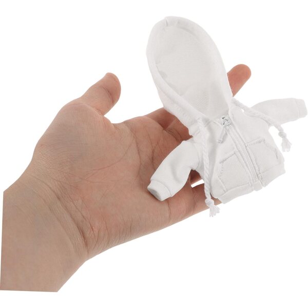 Felpa Cappuccio Bianca per Bambola 1/12 - Abbigliamento Miniatura Realistico per BJD e Piccole