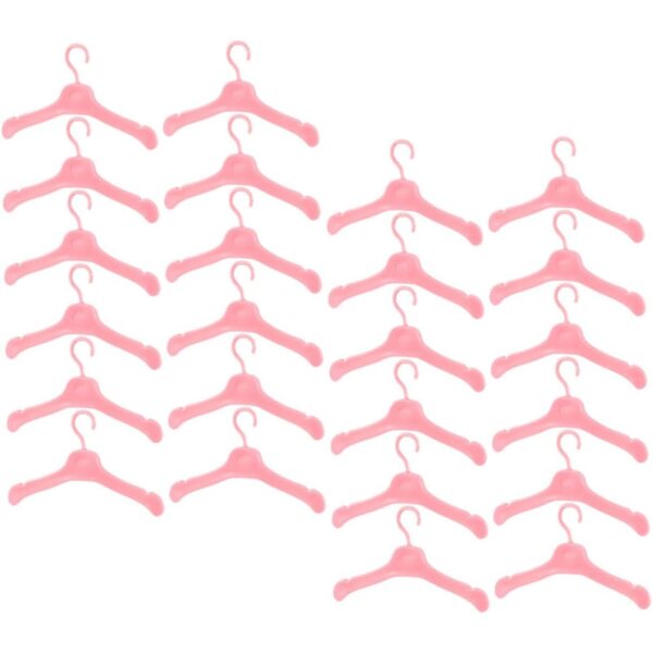 100 Mini-Kleiderbügel in Rosa für Kunststoffpuppen – Puppenhaus-Zubehör
