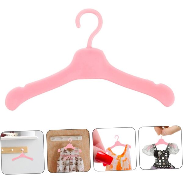 100 Mini-Kleiderbügel in Rosa für Kunststoffpuppen – Puppenhaus-Zubehör