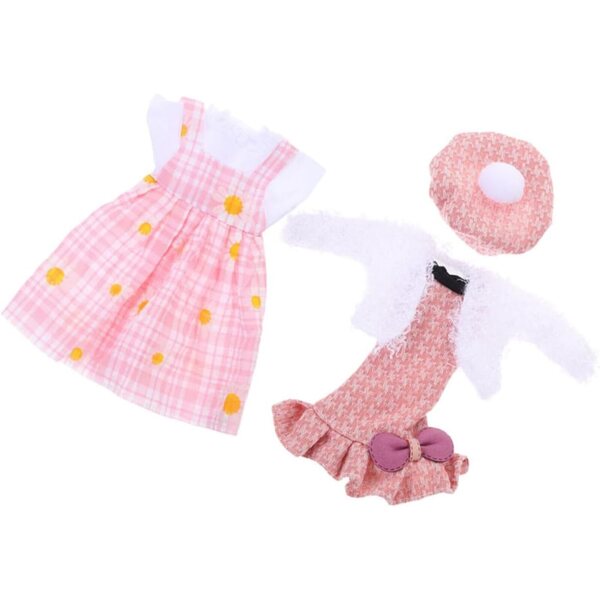 SOPOTUTU Puppenkleidung mit 2 Stilen und Hut, rosa Zierrock