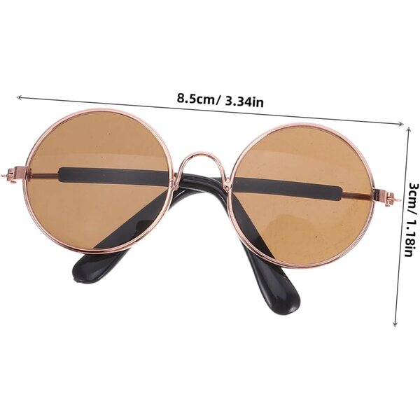 BESTonZON 3 Pezzi Occhiali per Bambole in Miniatura con Montatura in Metallo Resistente