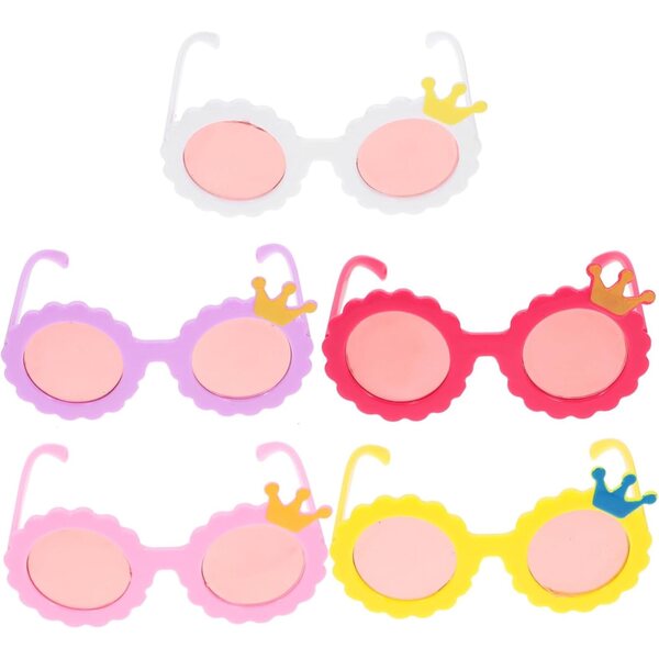 Beaupretty 5 Paia Occhiali da Sole in Plastica Colorati per Bambole Mini Accessori